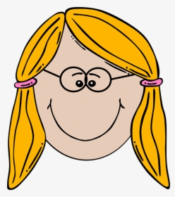 Girl, Face, Glasses, Spectacles, Nerd, Blonde - Girl Face Clipart, HD Png Download, Free Download