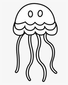 Jellyfish Black White Line - Jelly Fish Clipart Black And White, HD Png Download, Free Download