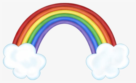Rainbow With Clouds Clipart K - Rainbow And Clouds Transparent, HD Png Download, Free Download