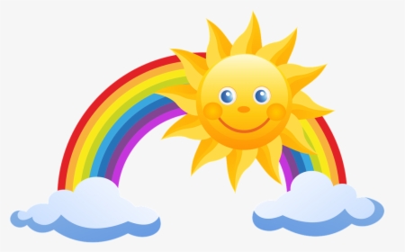 Transparent Sunshine Clip Art - Sun And Rainbow Clipart, HD Png Download, Free Download
