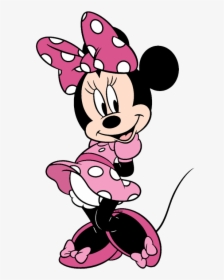 Minnie Waving Standing With Arms Behind Back In Pink - Minnie Mouse With Colour, HD Png Download, Free Download