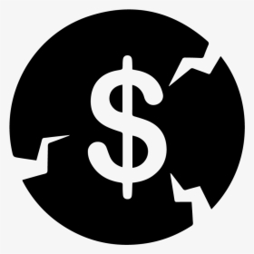 Broken Money Icon - Financial Risk Icon Png, Transparent Png, Free Download