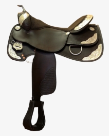 Western Show Saddle Black Silver - Black And Gold Western Saddle, HD Png Download, Free Download