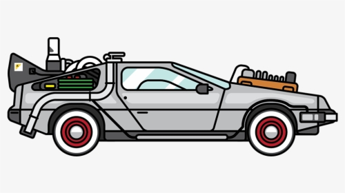 Back To The Future Delorean Clipart - Back To The Future Delorean Cartoon, HD Png Download, Free Download