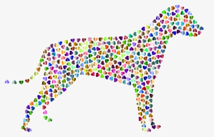 Hearts Silhouette Prismatic - Dog Silhouette Color Png, Transparent Png, Free Download