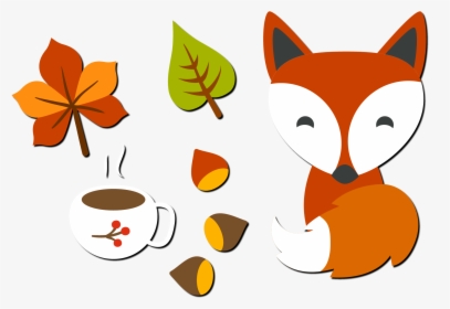 Transparent Cute Fox Png - Cartoon Autumn, Png Download, Free Download