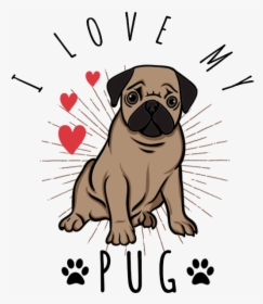 Love Pugs Transparent, HD Png Download, Free Download