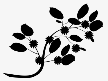 Branch With Flowers And Leaves Silhouette Icons Png - Ramos De Flores Png, Transparent Png, Free Download