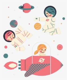 Spacecraft Outer Space The Little Girl Spaceship - Illustration, HD Png Download, Free Download