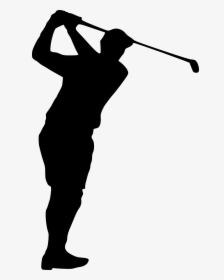 Golfer,silhouette,solid Swing Hit,clip Art,recreation - Transparent Golf Clip Art, HD Png Download, Free Download