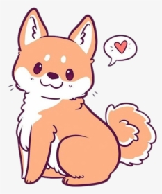 #freetoedit #cute #kawaii #fox #ginger #fur #fluffy - Kawaii Cute Dog Cartoon, HD Png Download, Free Download