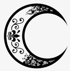 Half Moon Png Image - Gothic Moon Tattoo Design, Transparent Png, Free Download