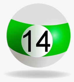 Billiard Ball, Green, 14, Pool, Billiard, Game, Striped - Bolas De Billar 14 Png, Transparent Png, Free Download