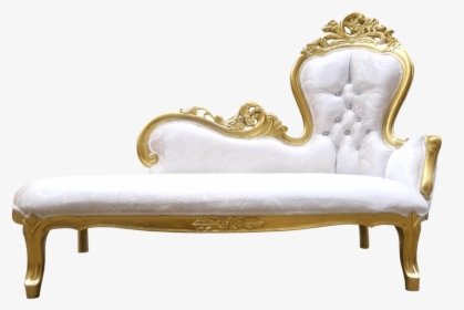 Gold & Ivory Velvet Chaise - Studio Couch, HD Png Download, Free Download