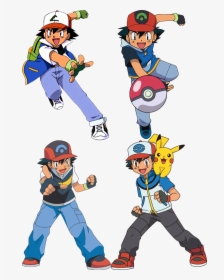 Ash Ketchum All Costumes , Png Download - Pokemon Ash All Pokemon Evolution, Transparent Png, Free Download