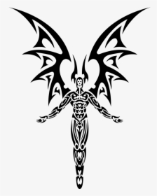 Devil Tattoo Free Png Image - Tribal Angel Tattoo Designs, Transparent Png, Free Download