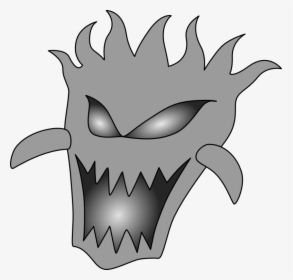 Grayscale Demon Head - Cartoon, HD Png Download, Free Download