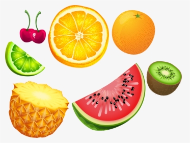Summer Vector Citrus Material Tropical Euclidean Fruit - Fruit Vector Png, Transparent Png, Free Download