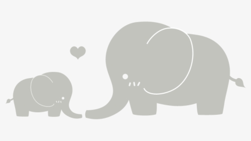 Infant Elephant Mother Silhouette Clip Art - Mom And Baby Elephant Clipart, HD Png Download, Free Download