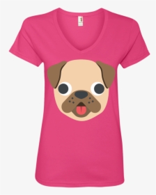 Pug Face Emoji Ladies - T-shirt, HD Png Download, Free Download