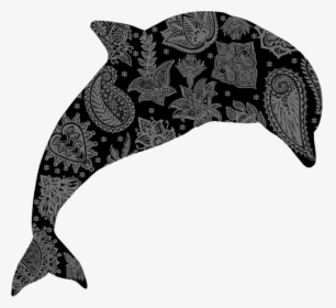 Floral Pattern Dolphin - Henna Dolphin, HD Png Download, Free Download
