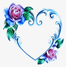 Mq Blue Roses Rose Flowers Flower - Corazon De Flores Png, Transparent Png, Free Download