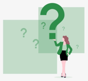 Women Holding A Question Mark With Multiple Smaller - Illustration, HD Png Download, Free Download