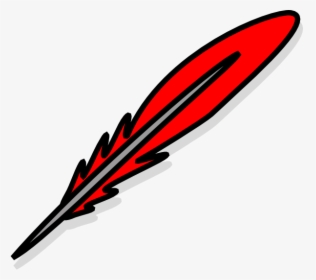 Red Feather 2 Svg Clip Arts - Feather Clip Art, HD Png Download, Free Download