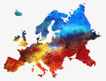 Europe, Continent, World, Colorful, Color, Painted - Europe Map, HD Png Download, Free Download
