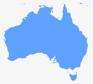 Continent Outline Clipart - Map Of Australia Blue, HD Png Download, Free Download