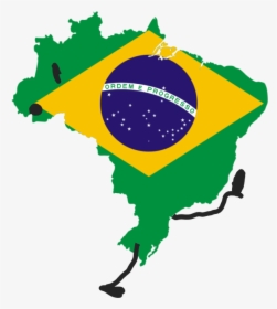 Brazil Flag Continent , Png Download - Brazil Flag Country Shape, Transparent Png, Free Download