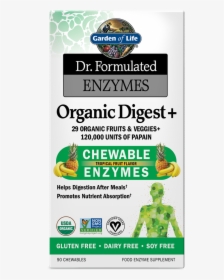 Formulated Enzymes Organic Digest Tropical Fruit Flavor - Garden Of Life Enzymes, HD Png Download, Free Download