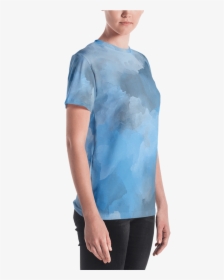 Steel Blue Watercolor Women"s T Shirt T Shirt Zazuze - T-shirt, HD Png Download, Free Download