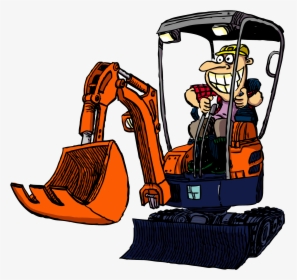 Cartoon Excavator Operator Clipart , Png Download - Cartoon Image Of Excavator, Transparent Png, Free Download