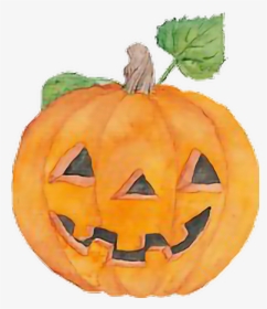 #beautiful #watercolor #jackolantern #pumpkin #halloween - Jack O Lantern Watercolor, HD Png Download, Free Download