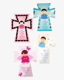 Religious Cross Wooden For Children Angel De Mi Guardia - Cartoon, HD Png Download, Free Download