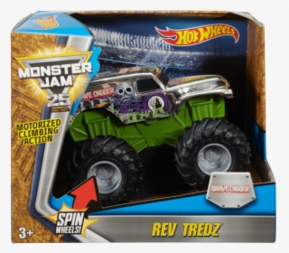 Hot Wheels Monster Jam Rev Tredz Grave Digger - Hot Wheels Monster Jam Autot, HD Png Download, Free Download