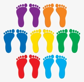 Footprints Cut Out - Colourful Footsteps, HD Png Download, Free Download