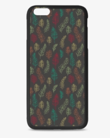 Green Orange Red Feather Leaves On Grey Rubber Case - Mobile Phone Case, HD Png Download, Free Download