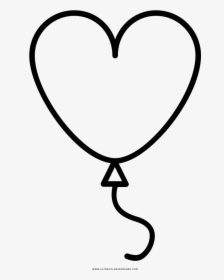 Heart Balloon Coloring Page - Balloon Heart Coloring, HD Png Download, Free Download