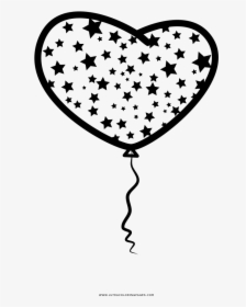 Heart Balloon Coloring Page - Heart, HD Png Download, Free Download