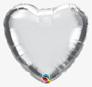 Silver Heart Shaped 18" - Balloon, HD Png Download, Free Download