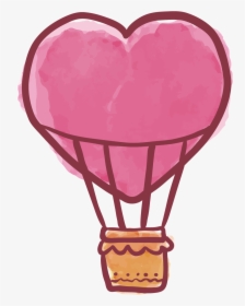 Clip Art Heart Hot Air Balloon - سر السعاده ان تشعر ان الله راض عنك, HD Png Download, Free Download