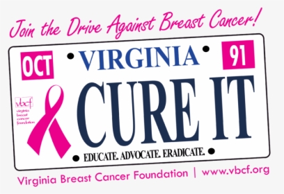 Virginia Breast Cancer License Plate, HD Png Download, Free Download