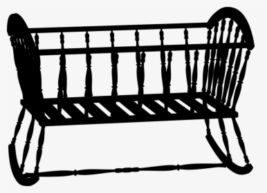 Cradle Silhouette - Cradle Clipart Black And White, HD Png Download, Free Download