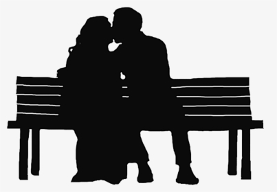 Similiar Sitting On Bench - Couple On Bench Silhouette, HD Png Download, Free Download