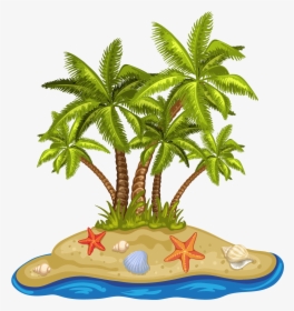 Cartoon Beach Coconut Tree, HD Png Download, Free Download