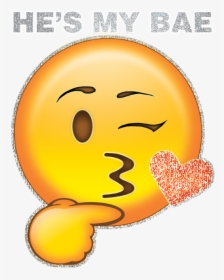 He"s My Bae Emoji Kiss - Emoji De Beso Con Corazon, HD Png Download, Free Download
