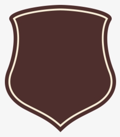Brown Shield Bottom Down Curve Side Badge With White, HD Png Download, Free Download