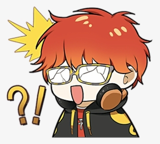 #anime #animeboy #emoticon #kawaii - Mystic Messenger 707 Stickers Png, Transparent Png, Free Download
